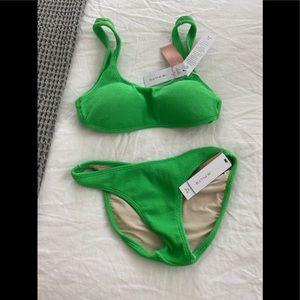 Gorgeous bright green bikini